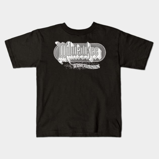 Vintage Milwaukee, WI Kids T-Shirt by DonDota